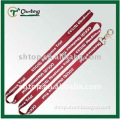 Red dog collar and leash with white logo printed